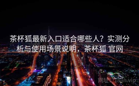 茶杯狐最新入口适合哪些人？实测分析与使用场景说明，茶杯狐 官网