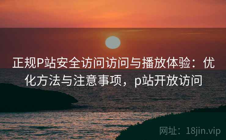 正规P站安全访问访问与播放体验：优化方法与注意事项，p站开放访问
