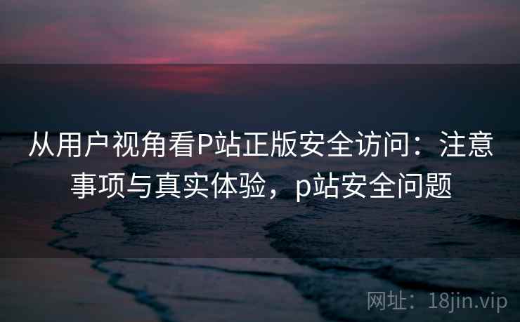 从用户视角看P站正版安全访问：注意事项与真实体验，p站安全问题