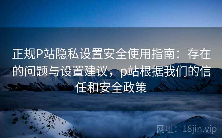 正规P站隐私设置安全使用指南：存在的问题与设置建议，p站根据我们的信任和安全政策