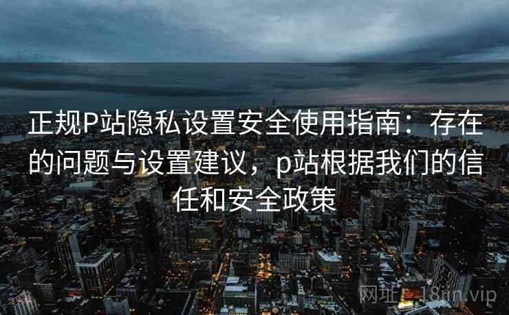 正规P站隐私设置安全使用指南：存在的问题与设置建议，p站根据我们的信任和安全政策