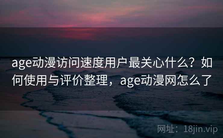 age动漫访问速度用户最关心什么？如何使用与评价整理，age动漫网怎么了