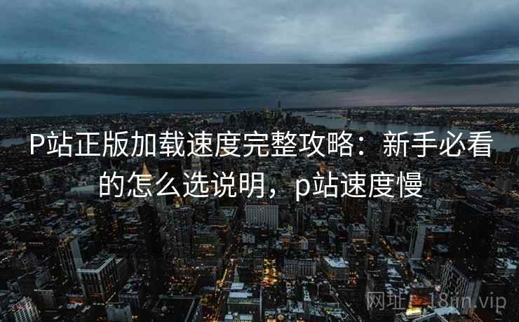 P站正版加载速度完整攻略：新手必看的怎么选说明，p站速度慢