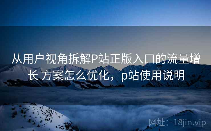从用户视角拆解P站正版入口的流量增长 方案怎么优化,p站使用说明 从用户视角拆解P站正版入口的流量增长 方案怎么优化,p站使用说明